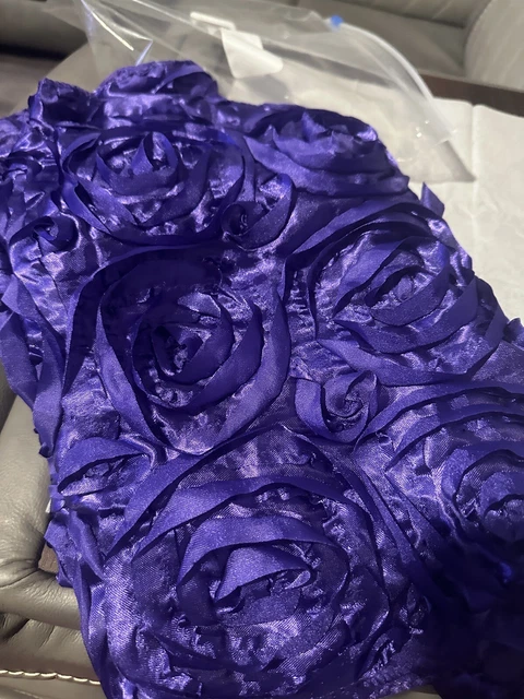 2 @ Rosette PurpleSpandex Banquet Chair Cover With Foot For Wedding Party