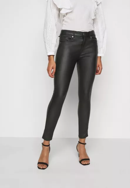 Dr. Denim Lexy Skinny Jeans Black Metal Shiny Revolve S NWT $80