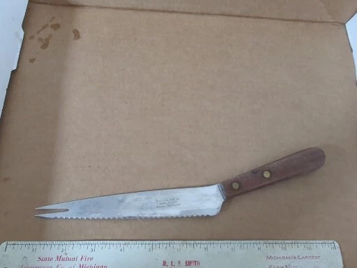 Vintage Bader Bros. Reese Michigan John Deere Knife Advertising Dealership Steak