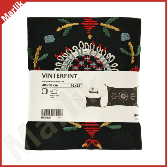 VINTERFINT Cushion cover, red/black, 20x20 - IKEA