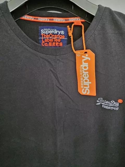 Superdry Men's Orange Label T-shirt Black XXXL 3XL New with tags