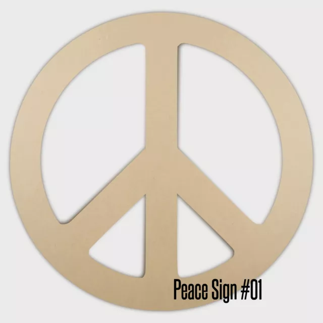 Wooden Peace Sign Shape 100-500mm 3mm MDF - Craft Unpainted 3mm MDF - Laser Cut