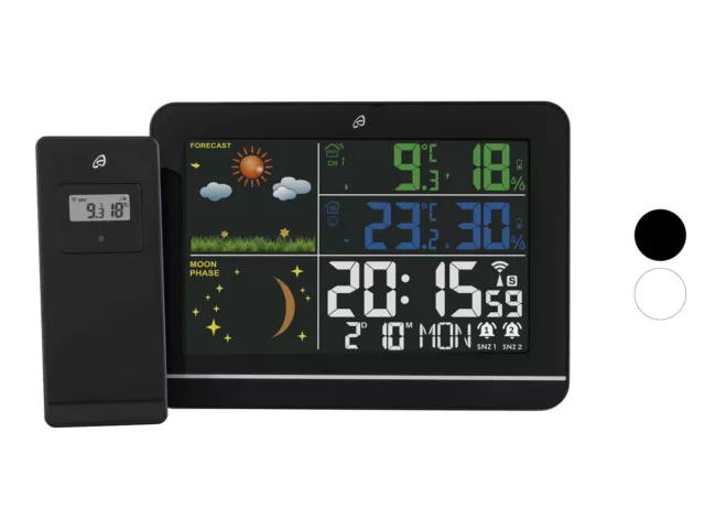 Station Météo Intérieur Extérieur Sans Fil Thermomètre Hydromètre Avec Ecran LCD