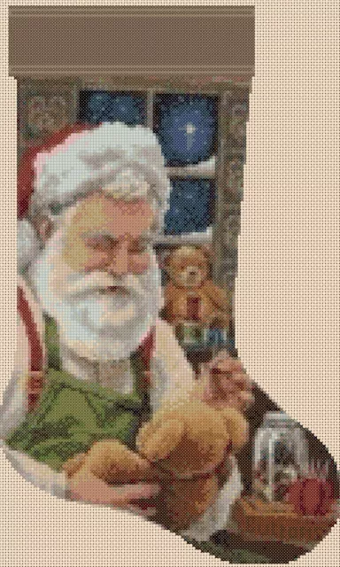 Santa's Workshop Stocking Cross Stitch Leaflet