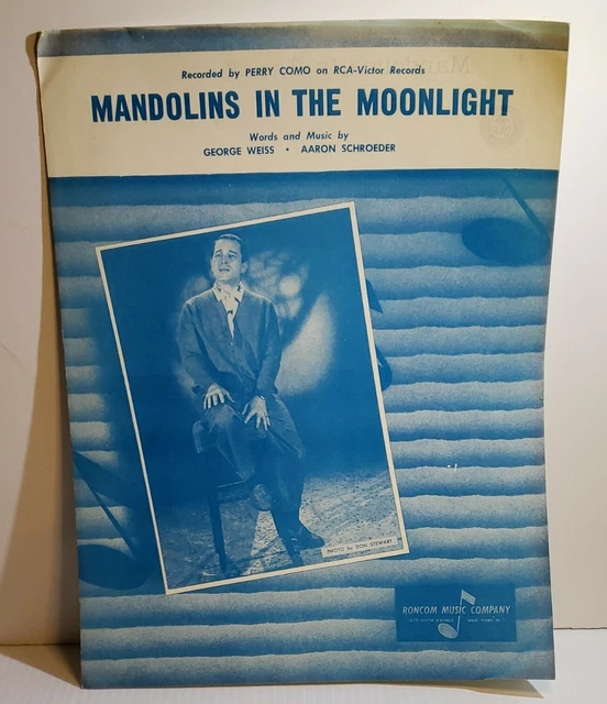 VINTAGE SHEET MUSIC Perry Como Mandolins In The Moonlight 1958 Weiss