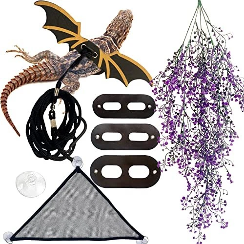 MUYG Bearded Dragon Leash Harness,Lizard Adjustable Soft Leather Leash with
