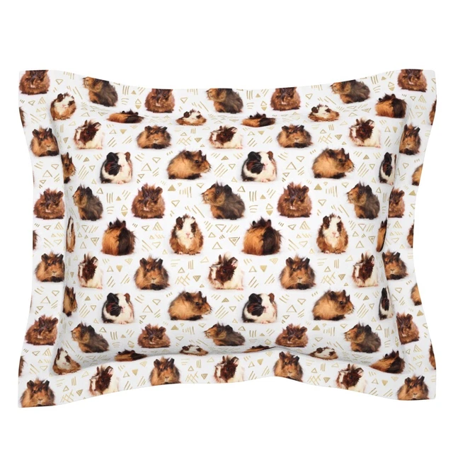 Little Guinea Pigs Animal Pig Triangles Pet Cute Pillow Sham by Spoonflower