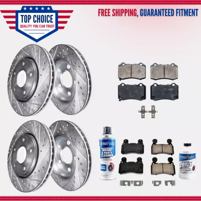 Front & Rear Brake Rotors + Ceramic Pads for 2011 - 2015 Chevy Camaro SS 6.2L