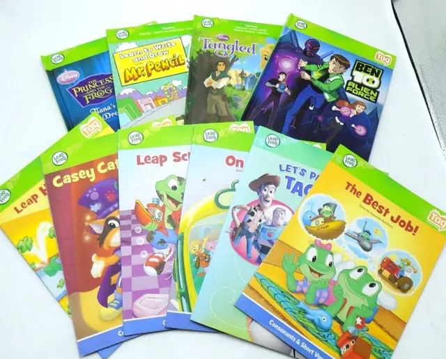 Lot of 10 Leap Frog Leap Reader Tag Interactive Reading Books Tangled HC & PB