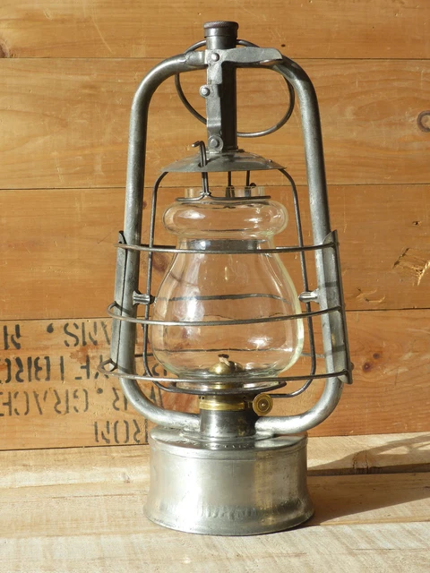 Lampe à pétrole faïence et laiton LA43 - La boîte à lampes :La boîte à