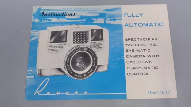 Vintage Revere 127 Electric Eye-Matic Model EE-127 Instruction Manual / Booklet
