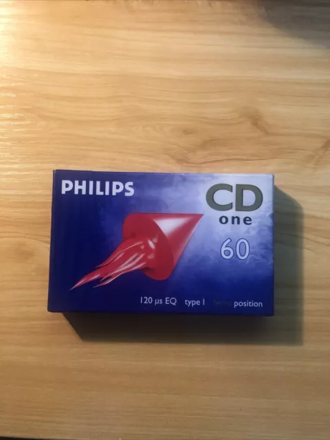 Cinta de casete de audio Philips CD One 60 hierro 60 minutos *nuevo, sellado*