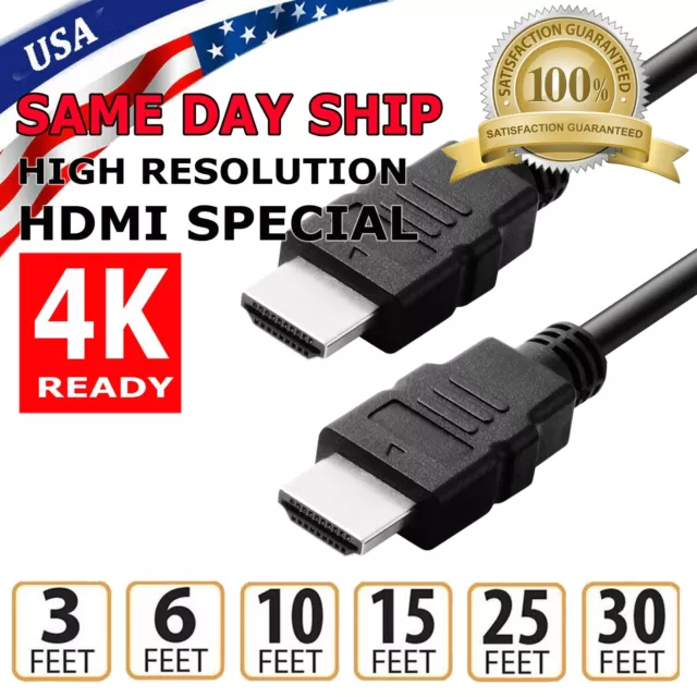 4K High Speed Hdmi Cable 2.0 1Ft 2Ft 3Ft 6Ft 8Ft 10Ft 12Ft 15Ft 20Ft 25Ft 30Ft