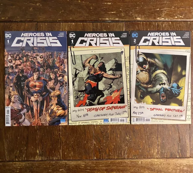 HEROES IN CRISIS Set | #1-2 Ryan Sook Variants! #1 Standard! | TOM KING DC SADS!