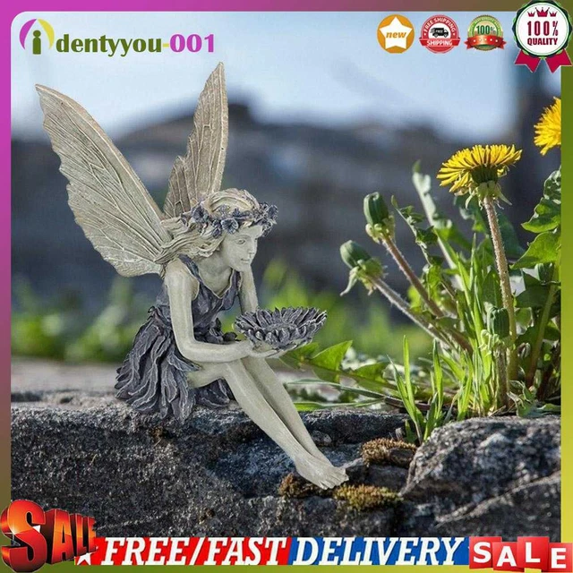 Garden Statue Funflower Fairy Outdoor Lawn Ornament Statues Courtyard Decoration