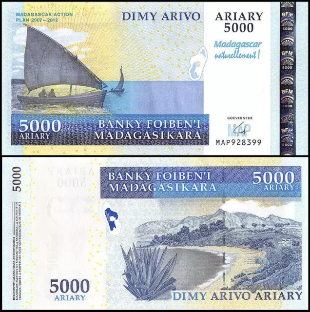 Madagascar 5000 Ariary, 2008 ND, P-94a, UNC, Commemorative