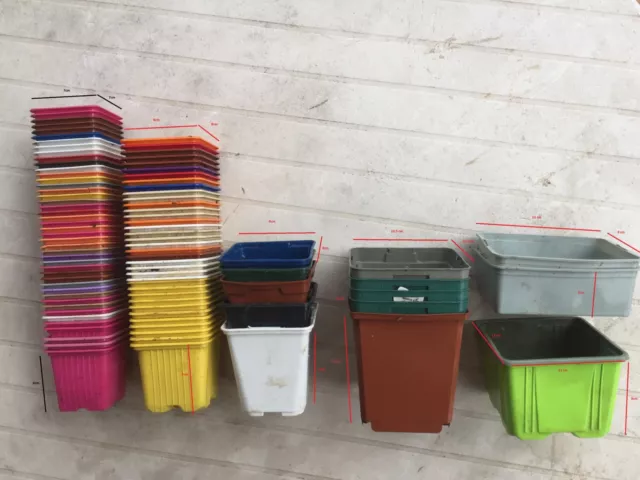 Lot de 93 pots en plastique de pépinière pour semis, jardin