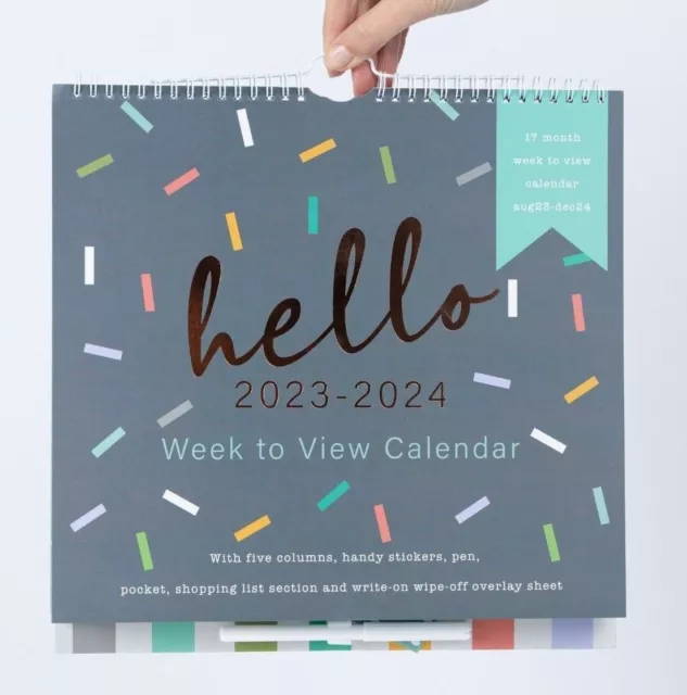 2024 Family Weekly Planner Month Calendar 5 Row Pen Shopping List