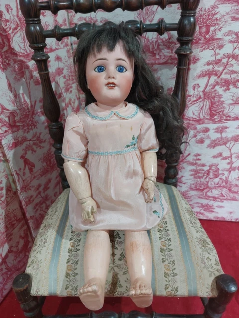 Poupée Ancienne Bébé Jumeau – Tampon Rouge, 56 Cm, Bouche Fermée, France