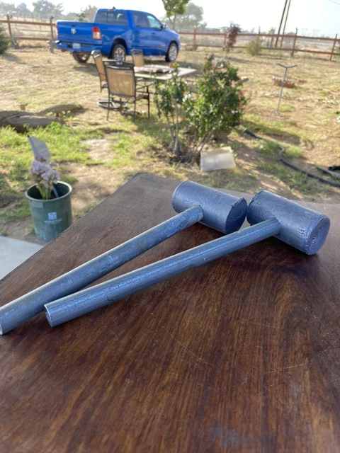 2Pc Vintage  LEAD HAMMERS  3- 1/4 Lbs. Dead Blow Lead Hammer Shop Made.