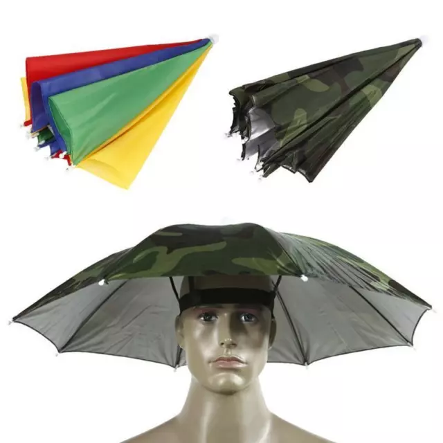 Gorra de pesca portátil para deportes al aire libre 55cm paraguas gorra