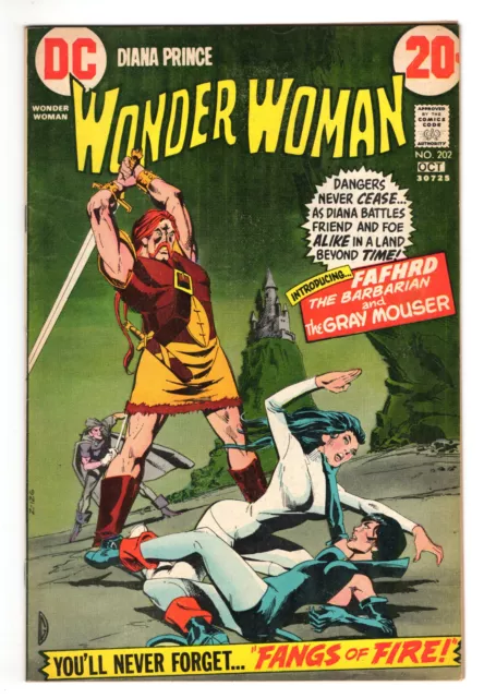 Wonder Woman #202 Fine-Very Fine 7.0 Fafhrd the Barbarian Catwoman 1972