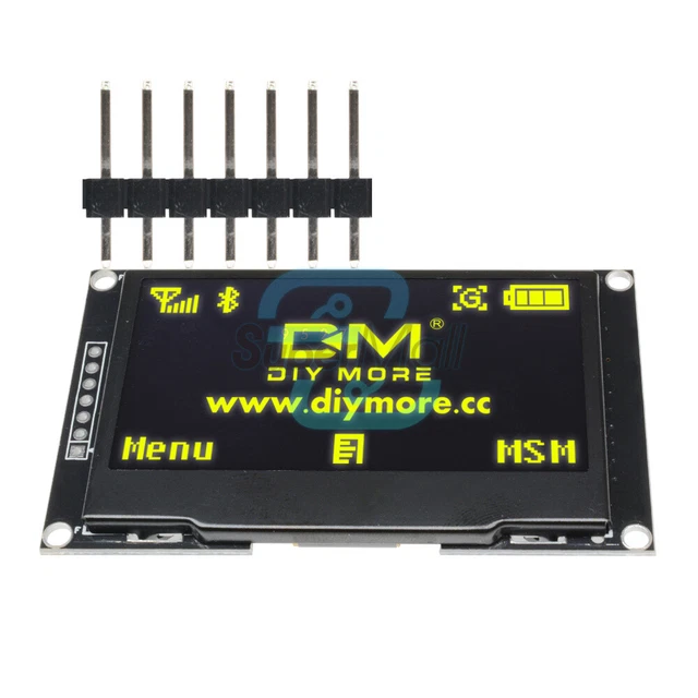 El10256 Display Module 2.42& INCH YELLOW OLED Display Module SPI I2C Serial SSD1309 for ...