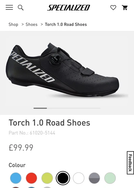 Specialized Torch 1.0 Road Cycling Shoes Size 39 EU 5.5 UK Black - NEVER WORN