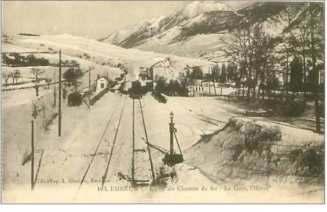 05.Embrun.ligne De Chemin De Fer.la Gare,L'hiver.train