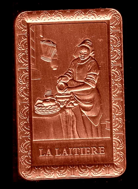 ★★★★★ Magnifique Medaille Plaquee Bronze ● Tableau : La Laitiere ★★★★★