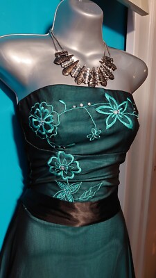 Jane norman party dress sequin wedding prom gown midi Bodycon s 8 sexy teal 
