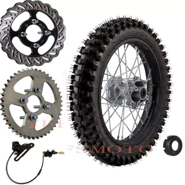 90/100-16 Rear Wheel Rim Tire Disc Rotor Sprocket for Pit DirtBike TTR CRF XR100