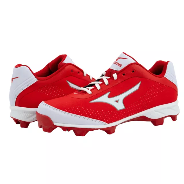 Mizuno Mens 9-Spike Advanced Blaze Elite 5 Low Molded Cleats, Red, 12