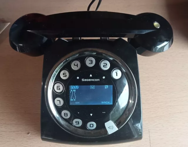 Téléphone Fixe Combiné Sans Fil Sagemcom Sixty Noir Parfait État