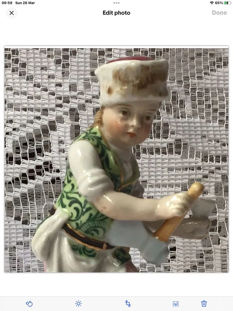 Dresden Antique Astrological Figure Of December Capricorn Blue Cross Swords Mark