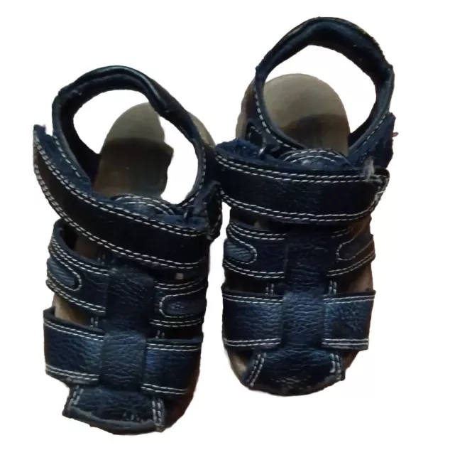 Toddler Size 6 Black/navy Fisherman Style Sandals Leather Kids Boy Girl