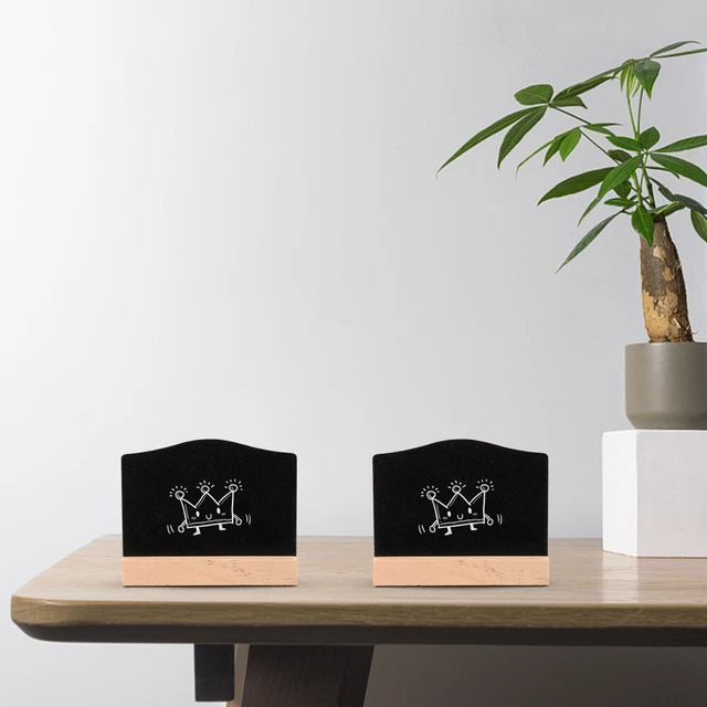 50 Clip Lavagna In Legno - Mini Lavagnette Per Messaggi, Promemoria, Feste, Nero - Foto 2