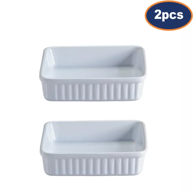 2Pcs 16cm Classic Mason Cash Square Ceramic Roasting Baking Oven Dish Bakeware