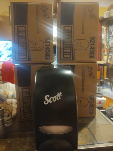 Scott 92145 06 Essential Manual Skin Care Dispenser 1000mL Black Lot Of Four