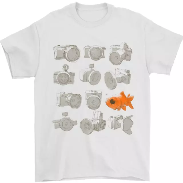 T-shirt da uomo Fisheye fotografia con lenti fotografiche divertenti 100% cotone