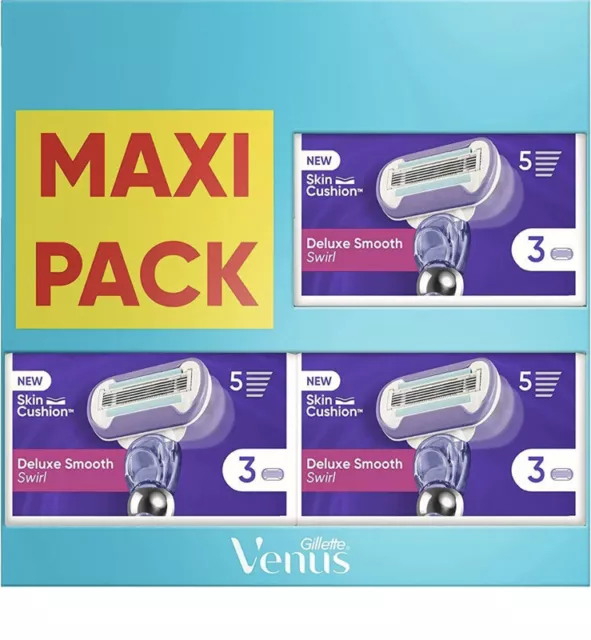 MAXI PACK lames Gillette Venus Deluxe Smooth Sensitive  5 lames ( 9 recharges)