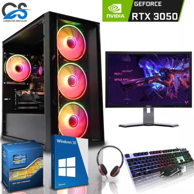 FAST GAMING PC BUNDLE 27" INCH CORE i7 16GB RAM SSD+1TB HDD 8GB NVIDIA RTX 3050