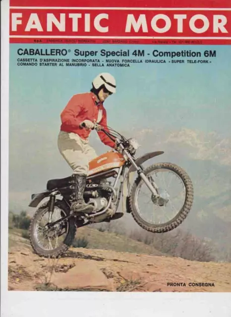 Pubblicita'  Advertising-Fantic Motor-Caballero -'72-Motoitaliane Enduro  Epoca