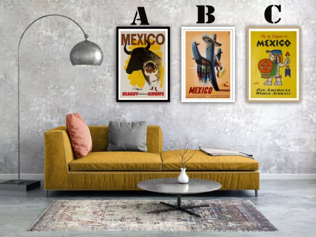 Mexico Travel Vintage Advertising Art Print Poster Set Choice of 3 Great Prints