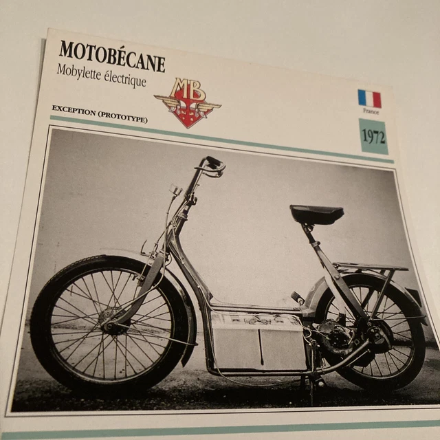 MOTOBECANE CYCLOMOTEUR ÉLECTRIQUE proto 1972 carte moto, collection