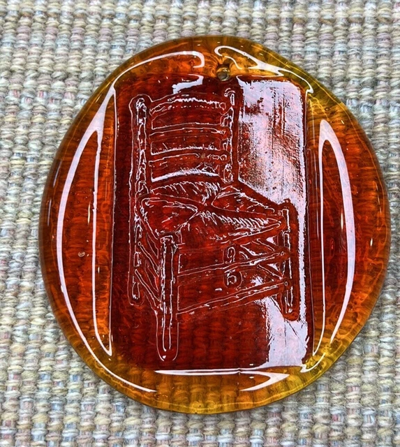 Blenko Glass Amberina Tangerine Chair Design Suncatcher Sun Catcher