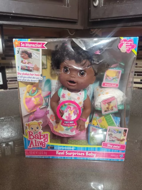 BABY ALIVE REAL Surprises African American Baby Doll A3850 New Damage ...