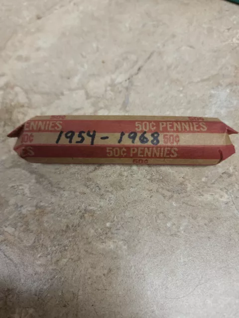 Wheat Cent Penny Roll Random Unsearched Lincoln Ranges 1954-1968 P,D,S