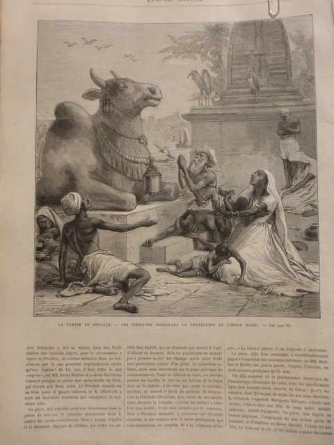 1874  Ui  Inde Bengale Famine Indigenes Protection Idole Nandi