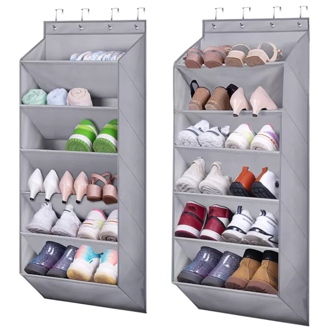 Hanging Shelves Garments Shoes Storage Wardrobe Organizer with 6 Deep Pockets